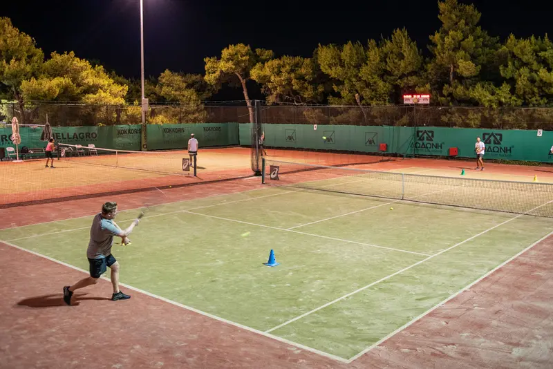 Courts with floodlights