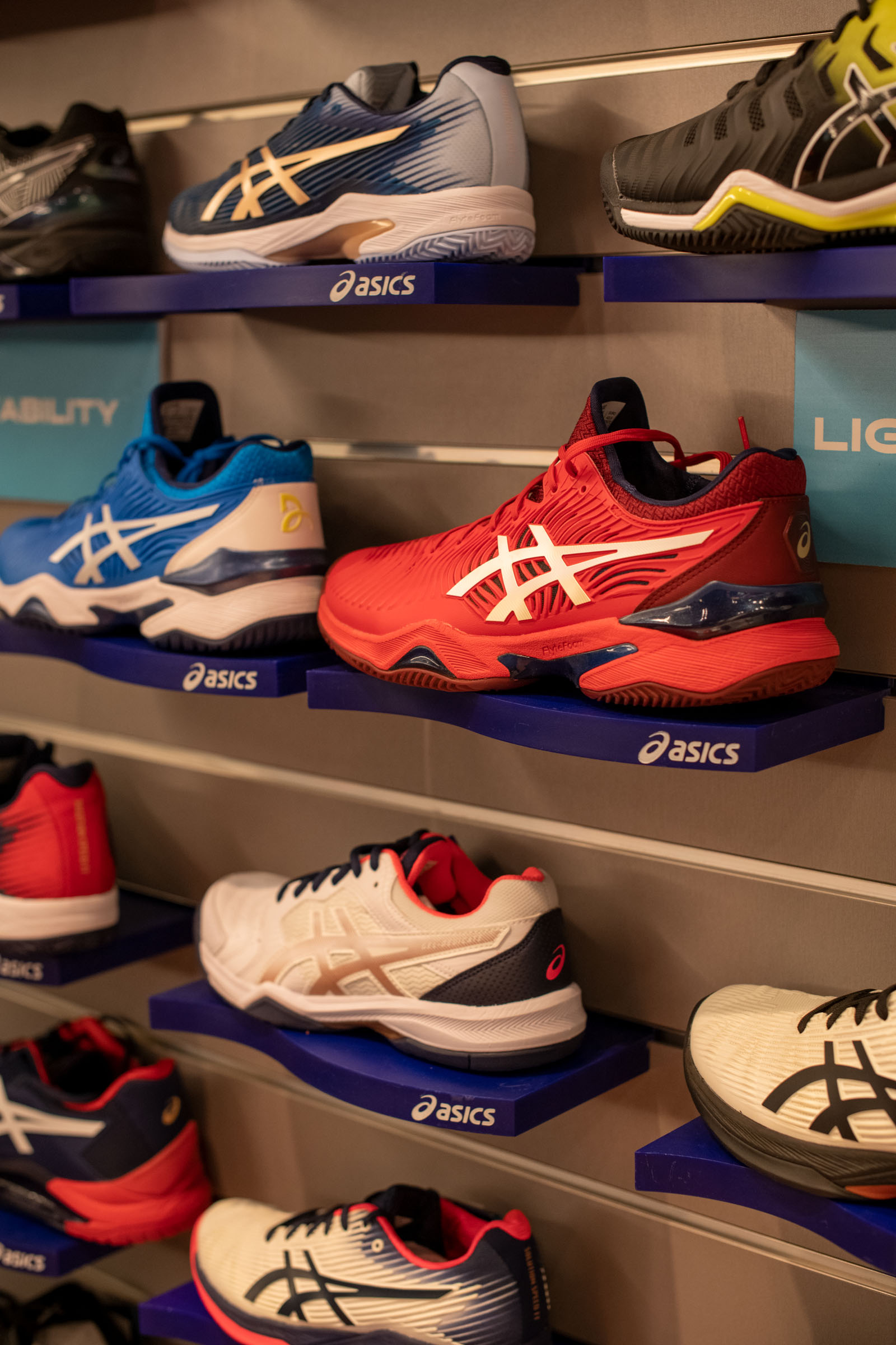 Tennis shoes on clay