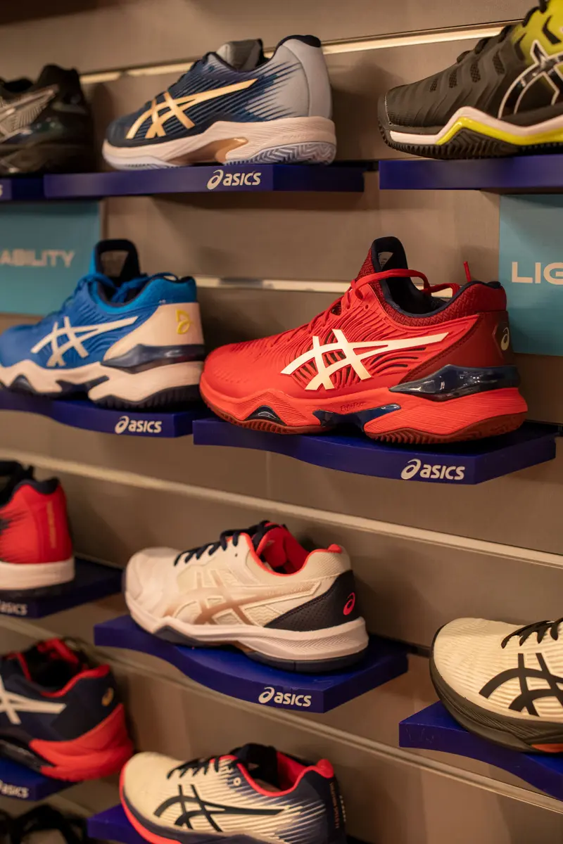 Tennis shoes on clay